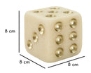 Decorazione Dado Quarzy 8x8x8 cm in Resina Bianco e Oro      