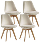 Set 4 Sedie 48,5x47x81,5 cm in Velluto Ecru