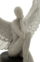 Statuetta Sparky 24x8x34 cm in Resina Argento e Nero      
