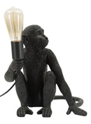 Lampada da Tavolo Monkey Seduta Nero 33x33x32 cm in Resina Nero e Oro      