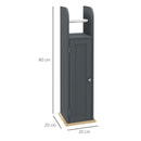 Mobiletto Bagno 1 Anta con Barra 20x20x80 cm in MDF e Truciolato Grigio