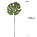 Set 12 Foglia di Philodendro Artificiale Altezza 65 cm Verde