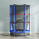 Tappeto Elastico per Bambini 3-6 Anni Ø140x190 cm con Rete di Protezione Blu e Nero   