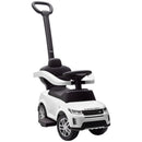 Macchina Cavalcabile 84x40x94,5 cm Licenza Land Rover con Maniglia e Barriera in PP e Acciaio Bianco      