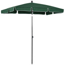 Ombrellone da Giardino Rettangolare 2x2.4 m Palo in Alluminio Verde e Nero  