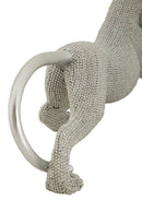 Decorazione Pantera Sparky 32x9x11 cm in Resina Argento      