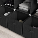 Armadio Guardaroba Pieghevole Salvaspazio 125x43x162,5 cm in Tessuto Nero      