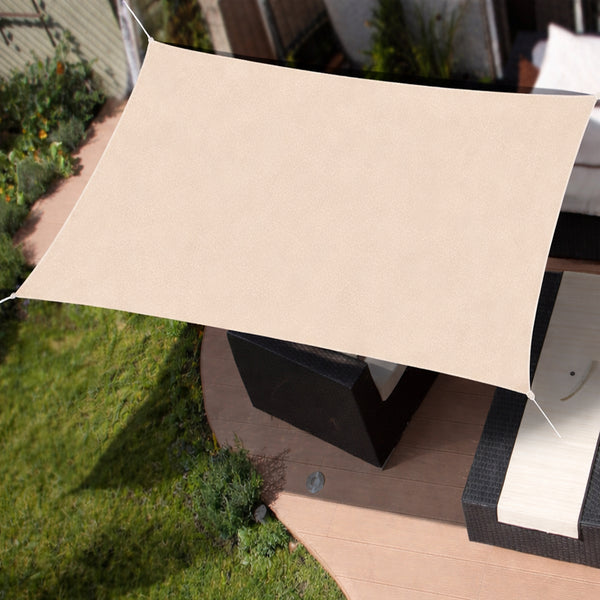 Tenda Vela Parasole 300x400 cm Telo Ombreggiante Rettangolare da Giardino in Poliestere Ecru prezzo