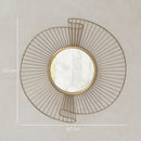 Specchio da Parete Rotondo Ø60 cm con Drappeggio in Metallo e Design Plissettato Oro      