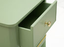 Comodino Camille Verde 40x30x71 cm in Pino e MDF e Ferro      
