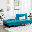Divano Letto 3 Posti Matrimoniale 178x87x81 cm  in Tessuto Effetto Velluto Verde