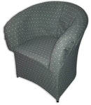 Poltrona Imbottita 65x65x75 cm in Tessuto Renier Shabby con Cuori