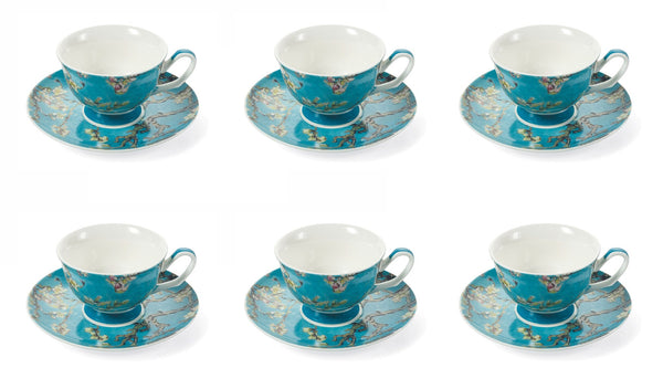 Set 6 Tazzine da Caffè Ø11,5x5 cm in Porcellana Villa d'Este Home Tivoli Japanese Azzurre prezzo
