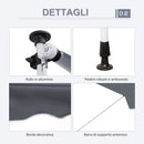 Tenda da Sole a Bracci Avvolgibile 400x120H cm con Struttura Telescopica Grigio   