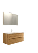 Mobile da Bagno Sospeso con Lavabo 80 cm e Specchio Bali Light Rovere Miele      