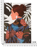Stampa Dipinta Lady Jungle 2 80x2,8x120 cm in Legno e Tessuto