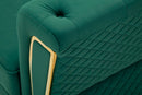 Divano Emy Verde con Cuscini 162x83x76 cm in Legno e Poliestere      
