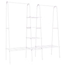 Stender Appendiabiti con Scaffale 176x47x177 cm in Metallo Bianco