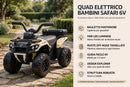 Quad Elettrico per Bambini Safari 6V con Bauletto Posteriore Beige