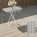 Tavolino da Giardino Pieghevole 76x50x74 cm ad Altezza Regolabile in Metallo e HDPE Grigio Scuro      