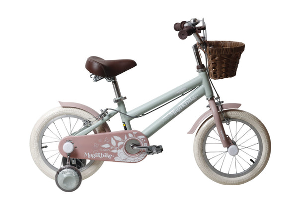 Bicicletta per Bambine Antonella 14 Pollici con Stabilizzatori e Cestino Verde e Rosa Verde e Rosa acquista