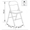 Sedia da Giardino Pieghevole Slim 44x45x79 h cm in Acciaio Arancio