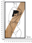 Pannello da Muro Strip Ferro e Wood 50x2x90 cm in Ferro e MDF Nero e Marrone      