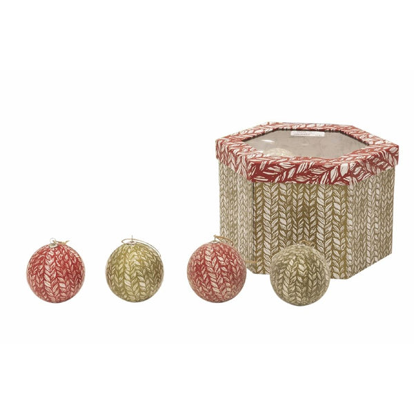 prezzo Set 14 Palle di Natale Ø7,5 cm in Polyfoam con Box Oro e Rosso