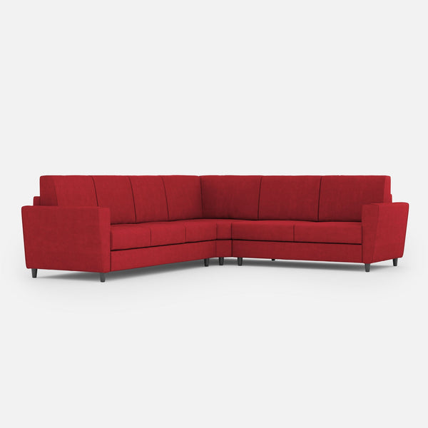 sconto Divano Angolare 6 Posti 288x248x85 cm Yasel in Tessuto Rosso