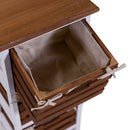 Cassettiera 2 Cassetti in Legno 30x27x47cm Atena Noce e Bianca
