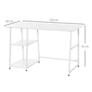 Scrivania da Ufficio 120x60x76 cm in Legno e Acciaio Bianco