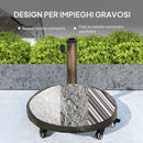 Base per Ombrellone Rotonda 21 kg con Ruote e Freni in Resina Bronzo      