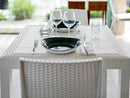 Tavolo Houston 150x90x74 h cm in Wicker Bianco