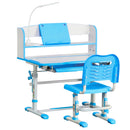 Banco Scuola per Bambini Regolabile con Luce LED Leggio e Portapenne Azzurro   