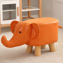 Sgabello Poggiapiedi Basso per Bambini a Forma di Elefante Pouf Arancione