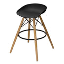 Set 2 Sgabelli da Cucina 43x42x77 cm Gambe in Legno Alfred Neri