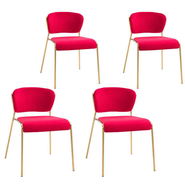 sconto Set 4 Sedie in Metallo e Poliestere Rosse