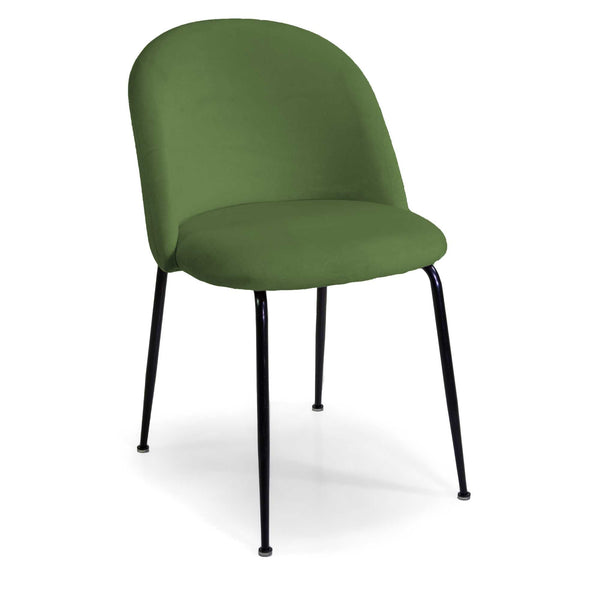 acquista Sedia Sammi 50x57xh47/77,5 cm in Tessuto Velluto Verde/Nero