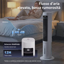 Raffrescatore d'Aria Evaporativo 3L Serbatoio 48° Oscillazione 3 Velocità e Modalità Bianco      