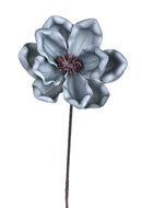 Set 3 Fiori Artificiali di Magnolia Altezza 63 cm Blu