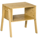Comodino con Ripiano 43x32,5x42 cm in Bambù Naturale