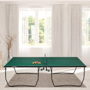 Tavolo da Ping Pong Pieghevole 274x152.5x72 cm con 8 Ruote 2 Racchette Palline e Rete      