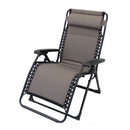 Sedia Sdraio Zero Gravity Reclinabile Pieghevole 165x79x117 h cm in Metallo e Oxford Grigio