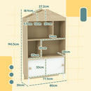 Libreria per Bambini con Ripiani Aperti e Armadietto 80x30x140,5 cm Bianco e color Legno  