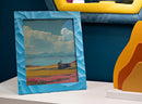 Cornice Light 25x2x30 cm in Resina e Vetro Azzurro      