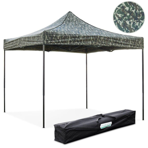 Gazebo Richiudibile Pieghevole 3x3m in Acciaio e PVC Impermeabile Mimetico acquista