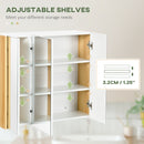 Specchiera da Bagno 3 Ante 68x22x60 cm Mensole Regolabili Bianco