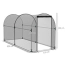 Serra per Piante con Rete a Tunnel 1,2x3x1,5m con Porta a Cerniera Nero