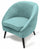 Poltrona Imbottita in Velluto con Gambe in Legno Soriani Verde Tiffany
