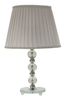 Lampada da Tavolo Tolly Ø30x48 cm in Metallo e Vetro e Tessuto Argento      